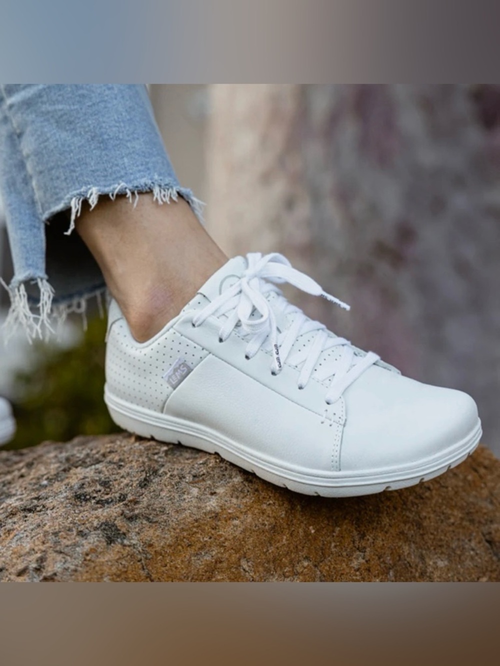 Lems Kourt White Out Leather Shoes Lace Up Low Top Women's 10 Pickleball Tennis
